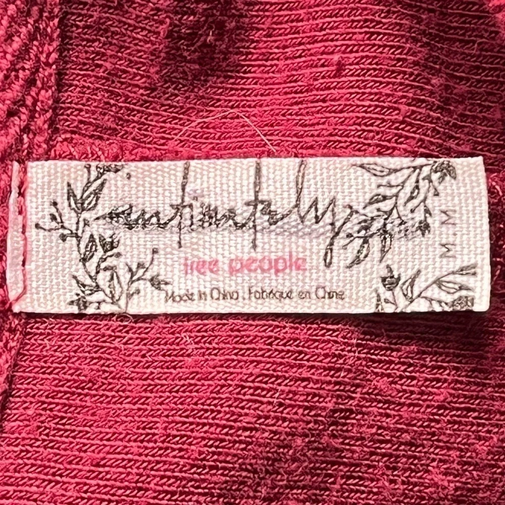Field Day by Free People Pullover Long Sleeve Burgundy sporty Sweatshirt top